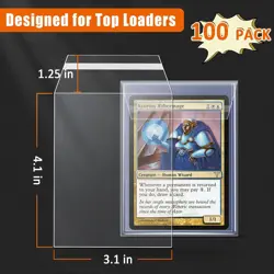 Top Loader Sleeves 100 Pack, Penny for Loaders Trading Card Clear - Image 2