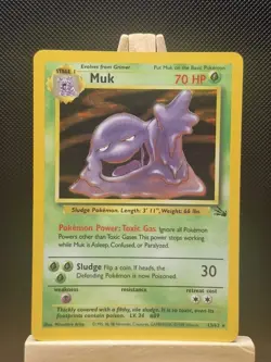 Pokemon 1999 WOTC Fossil Holo Rare Muk 13/62 - Moderately Played - Image 1