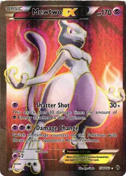 Pokemon TCG Mewtwo EX Full Art Ultra Rare Holo Card 158/162 Breakthrough DMG - Image 1