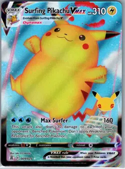 Surfing Pikachu VMAX 009/025 Celebrations - Pokemon Card - NM - Image 1