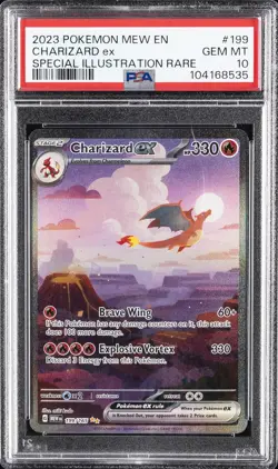 2023 POKEMON MEW EN-151 SPECIAL ILLUSTRATION RARE #199 CHARIZARD EX PSA 10 - Image 1