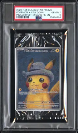 Pokemon Pikachu Grey Felt Hat SEALED PSA 10 Van Gogh Promo English - Image 1