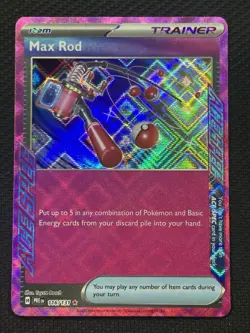 Pokemon Max Rod 116/131 Sv: Prismatic Evolutions Ace Spec Rare Holo Trainer Card - Image 1
