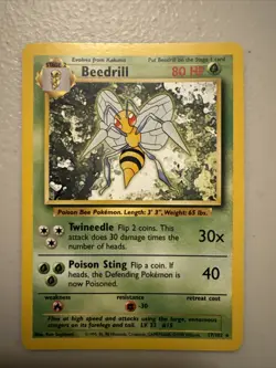 Pokemon 1st Edition Beedrill | 17/102 Base Set- Rare - Image 1