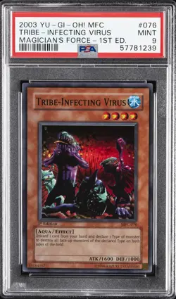 2003 YU-GI-OH! MFC-MAGICIAN'S FORCE 1ST ED #076 TRIBE-INFECTING VIRUS PSA 9 - Image 1