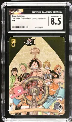 2024 ONE PIECE JAPANESE GOLDEN DECK STRAW HAT CREW KING SPADES CGC 8.5 - Image 1