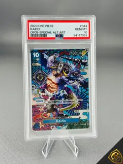 One Piece OP04-044 Kaido SP Alt Art PSA 10 Alternative Rare OP05 Alarm Clock SP - Image 2
