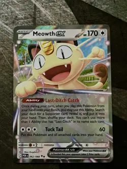 Meowth EX 062/088 Me03: Perfect Order Holo Double Rare NM playable card - Image 1