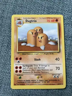 Pokemon Card Dugtrio Base Set Uncommon 19/102 - Image 1