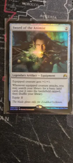 Mtg Sword Of The Animist. (Foil) - Image 1