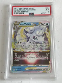MINT HOLO Alolan Vulpix VSTAR! PSA 9! Pokemon TCG Sword & Shield Silver Tempest - Image 1