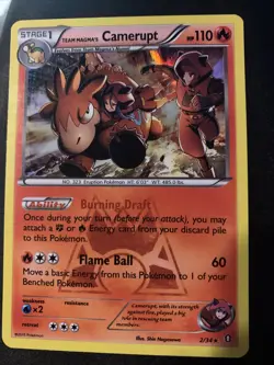 Camerupt 2/34 Team Magma's XY Double Crisis Holo Rare Pokemon Card - Image 1