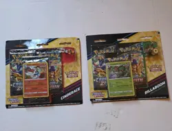 Lot Of 2 Pokemon Crown Zenith Cinderace/ Rillaboom Pin Collection 3 Pack Blister - Image 1