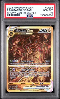 2023 POKEMON SWORD & SHIELD CROWN ZENITH SECRET FULL ART/GIRATINA VSTAR PSA 10 - Image 1