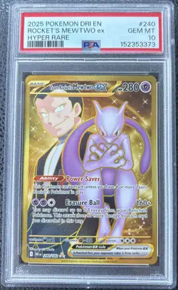 Pokemon TCG Team Rockets Mewtwo EX 240/182 PSA 10 - Image 1