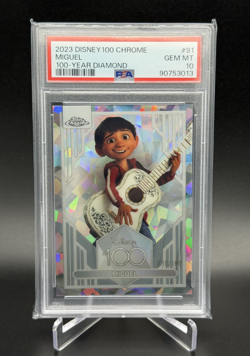 Miguel 💥 PSA 10 GEM MT BASE SET 100-YEAR DIAMOND /100! 2023 Topps Chrome Disney - Image 5