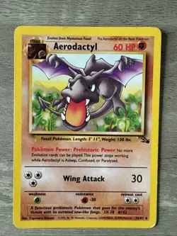 Pokemon TCG Aerodactyl 16/62 Fossil Non-Holo Rare Card NM - Image 1