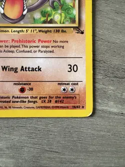 Pokemon TCG Aerodactyl 16/62 Fossil Non-Holo Rare Card NM - Image 5