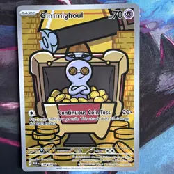 Pokemon TCG Paradox Rift Gimmighoul Illustration Rare Holo Card 198/182 - Image 1
