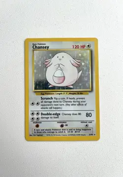 Pokemon TCG Chansey Base Set Holo Rare Card 3/102 LP NM Condition - Image 1