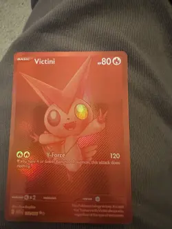 Pokemon TCG Red Victini Card 172/086 White Flare English Monochrome Red - Image 1
