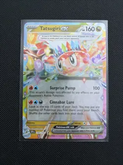 Pokemon TCG Surging Sparks Tatsugiri EX Holo Double Rare Card 142/191 - Image 3