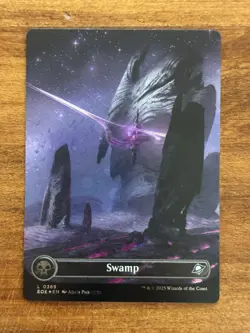 L 0369 Swamp GALAXY FOIL BORDERLESS Full Art Land Edge of Eternities MTG Card - Image 1