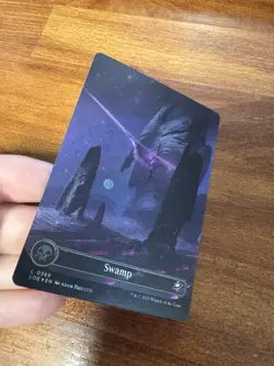 L 0369 Swamp GALAXY FOIL BORDERLESS Full Art Land Edge of Eternities MTG Card - Image 3