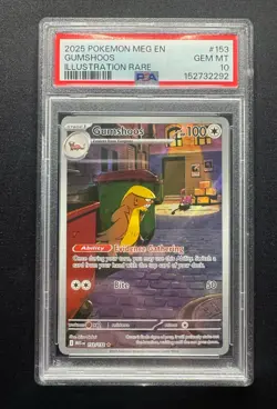 2025 POKEMON MEG EN-MEGA EVOLUTION ILLUSTRATION RARE #153 GUMSHOOS PSA 10 - Image 1