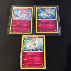Pokemon TCG 3 sylveon cards 1 regular 2 holo rare - Image 1