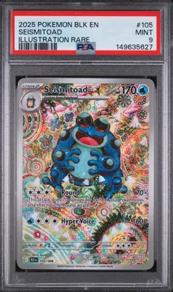 2025 POKEMON BLK EN-BLACK BOLT ILLUSTRATION RARE #105 SEISMITOAD PSA 9 - Image 1