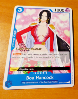 ONE PIECE ENGLISH CARD SUPER PRE-RELEASE GAME CARTE BOA HANCOCK ST03-013 MINT - Image 1