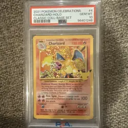 2021 Pokemon Celebrations Charizard Holo Rare #4/102 PSA 10 - Image 1