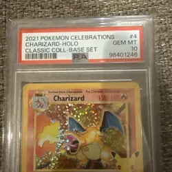 2021 Pokemon Celebrations Charizard Holo Rare #4/102 PSA 10 - Image 3