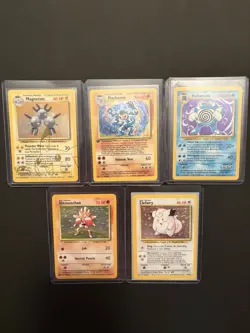 Pokemon Base Set Holo Lot Clefairy Hitmonchan Poliwrath Magneton Machamp 1st Ed - Image 2