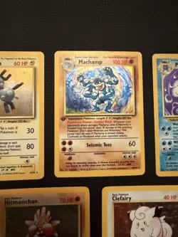 Pokemon Base Set Holo Lot Clefairy Hitmonchan Poliwrath Magneton Machamp 1st Ed - Image 4