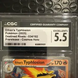 Pokemon TCG Ethan's Typhlosion Destined Rivals Prerelease Stamped Promo CGG 5.5 - Image 4