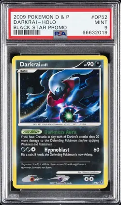 2009 POKEMON DIAMOND & PEARL BLACK STAR PROMO #DP52 DARKRAI-HOLO PSA 9 - Image 1
