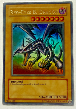 1996 Yu-gi-Oh! Red-Eyes B. Dragon Holo Rare Card SDJ-001 - Starter deck Joey - Image 1