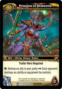 Moderate Play WoW TCG Priestess of Dementia Black Temple World of Warcraft - Image 1