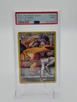 2022 Pokemon Sword & Shield Full Art Charizard Lost Origin #TG03 PSA 9 MINT - Image 1
