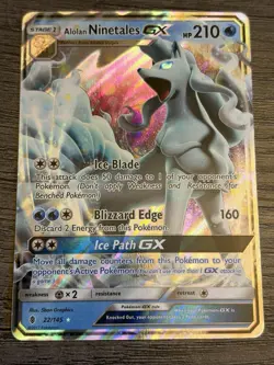 Alolan Ninetales GX 22/145 Guardians Rising NM Ultra Rare Pokemon Card - Image 1