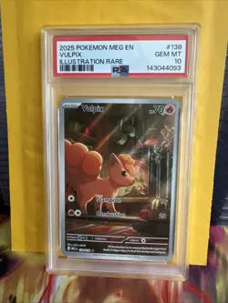 Pokemon TCG Vulpix 138/132 Me01: Mega Evolution Illustration Rare Holo PSA 10 - Image 1
