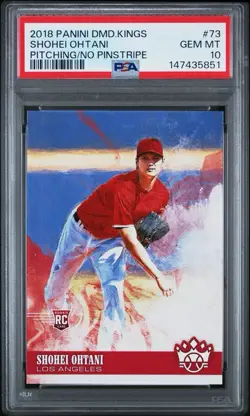 2018 Panini Diamond Kings Pitching No Pinstripe Shohei Ohtani #73 PSA 10 - Image 1