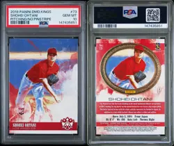 2018 Panini Diamond Kings Pitching No Pinstripe Shohei Ohtani #73 PSA 10 - Image 3