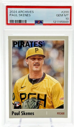 2024 Topps Archives 1970 Topps Paul Skenes #200 PSA 10 GEM MT Rookie RC Pirates - Image 1