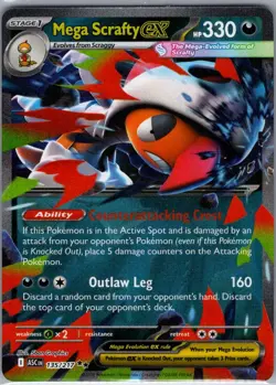 Mega Scrafty ex 135/217 ME: Ascended Heroes - Pokemon Card - NM - Image 1