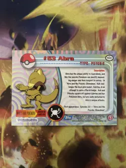 Abra #63 Pokemon Topps Series 1 Card (Blue Label) - Image 2