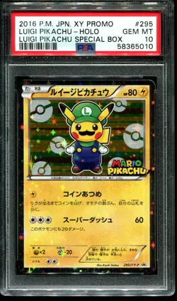 PSA 10 PIKACHU 295/XY-P | Mario Luigi Japanese Promo Graded Pokemon Card - Image 1