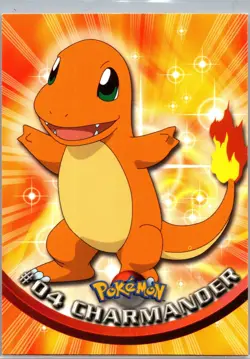 LP/NM Topps Pokemon Charmander #04 TV Animation Edition Non Foil Card Blue Logo - Image 1